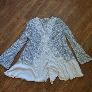 Sheer lace tunic top